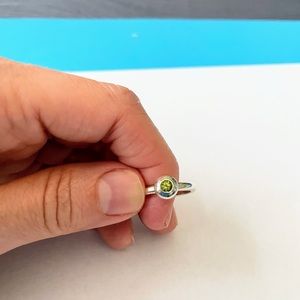 James Avery Silver Peridot June Birthstone Ring